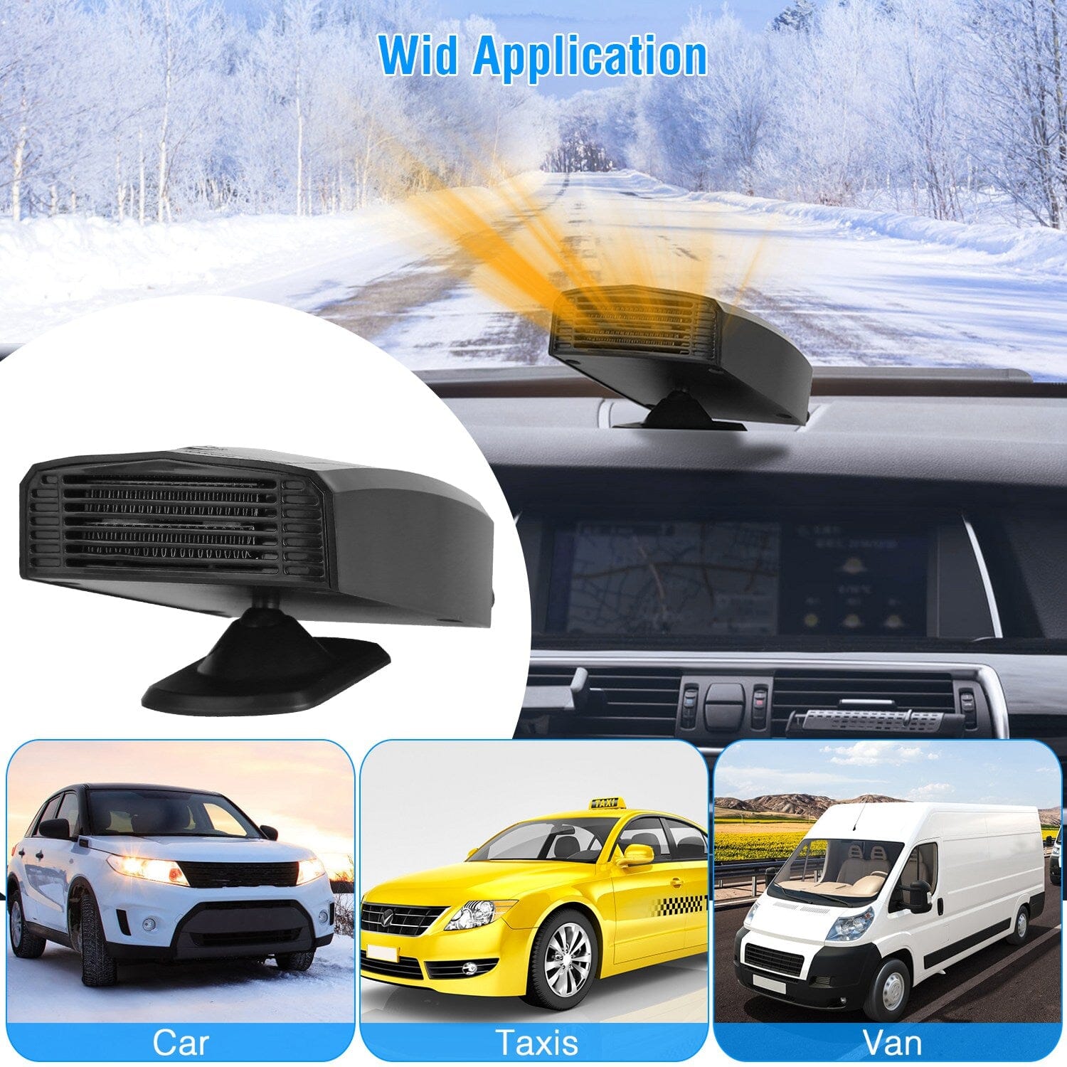 Portable Car Heater Heating Fan 2-in-1 Defroster Defogger Demister Windshield Heater Amazon Sale Online