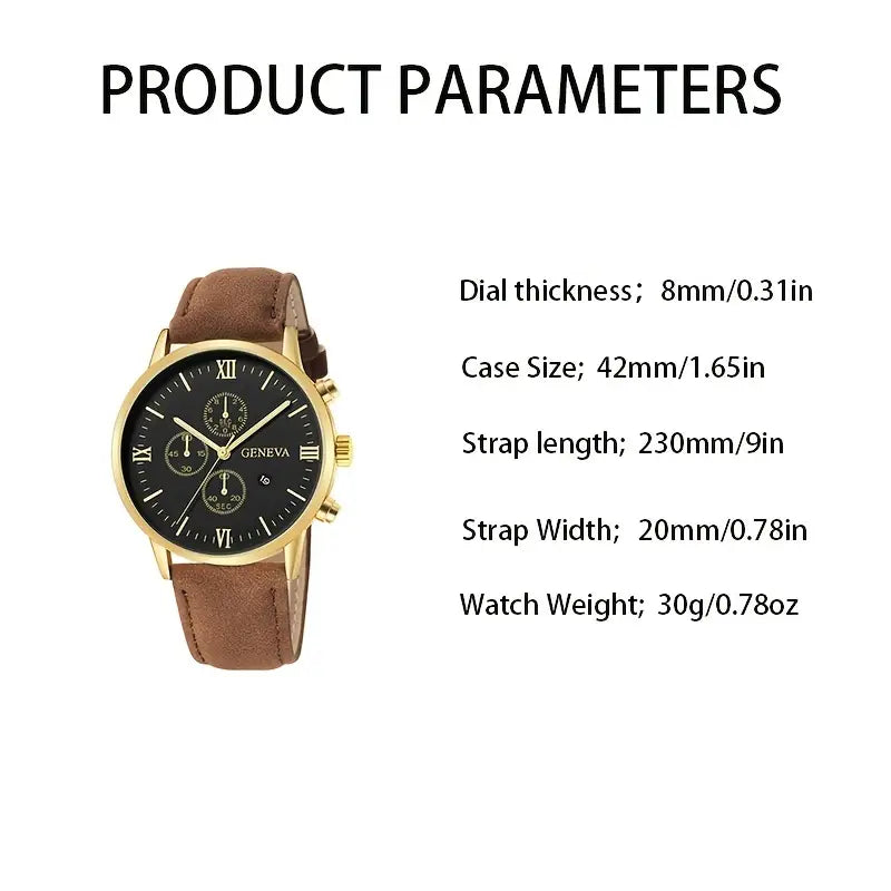 3-Piece Set: Men's Casual Analog Watches Latest