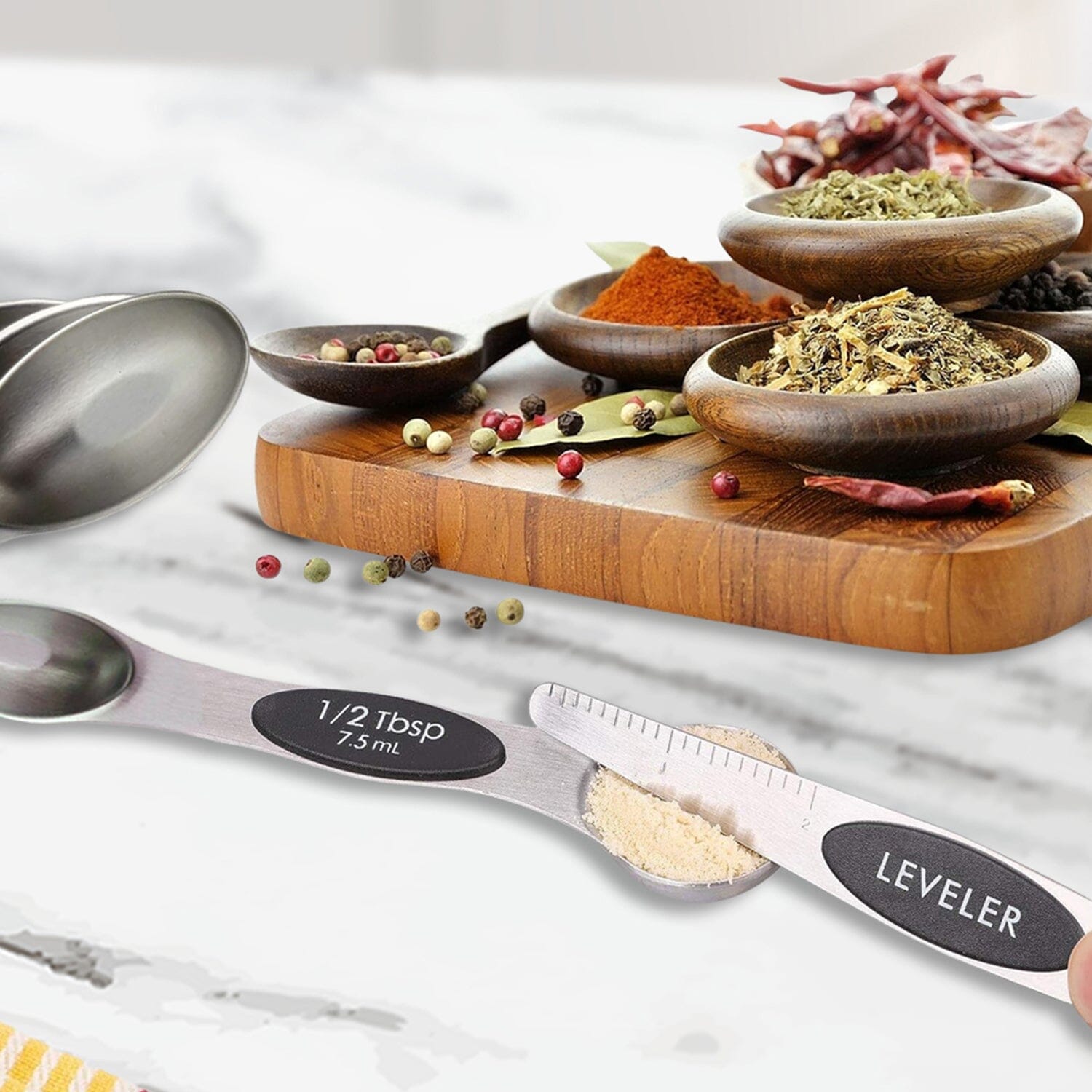 7-Piece: Double Sided Stackable Magnetic Measuring Spoons Set with Leveler Get Authentic Cheap Online