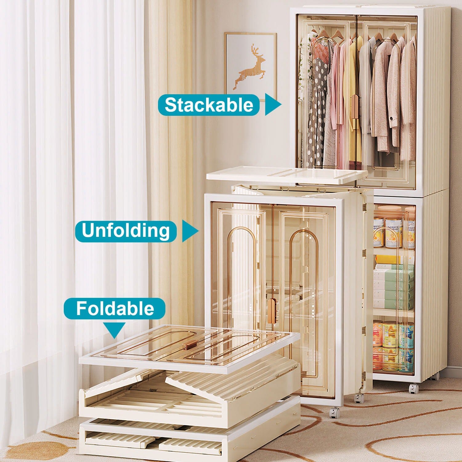 Small Wardrobe Closet with Magnetic Design Sale Affordable