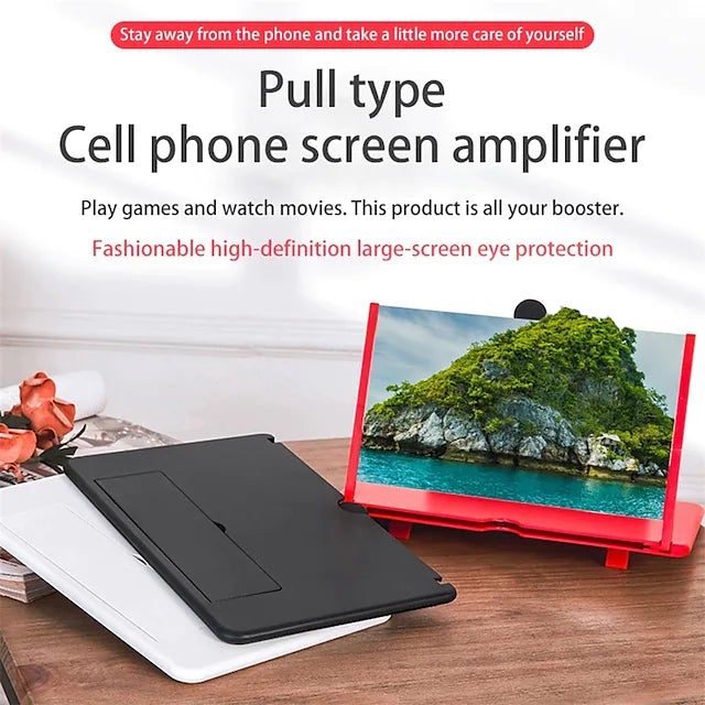 12 inch 3D Mobile Phone Screen Magnifier HD Video Amplifier with Foldable Holder Visit New For Sale