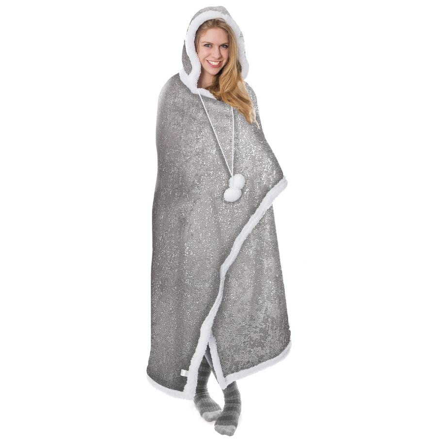 Ultra Soft Sparkle Chic Hooded Throw Blanket Clearance New Arrival