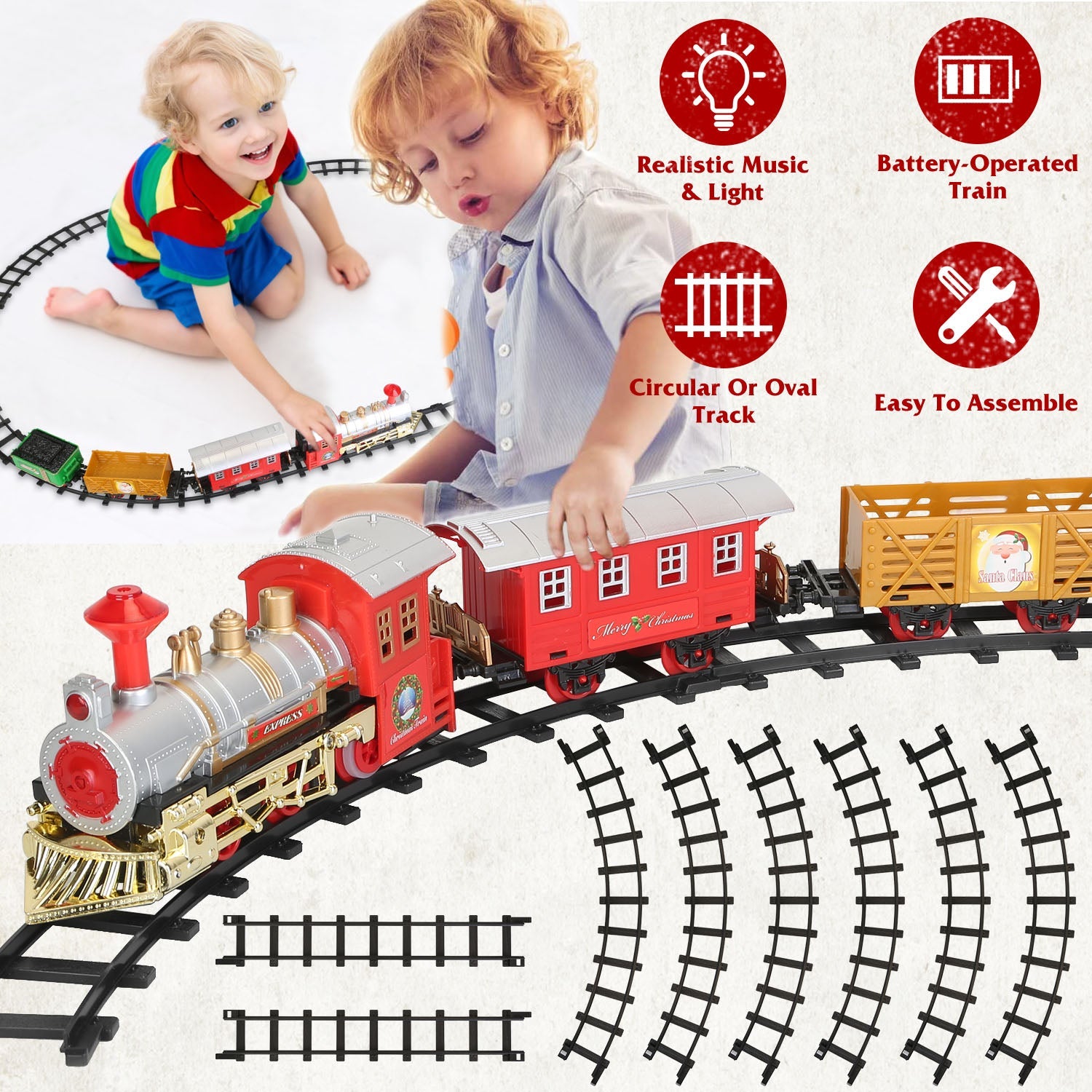 Electric Train Set Steam Locomotive Passenger Coach Coal with Sounds Light Railway Cheap Sale 2025