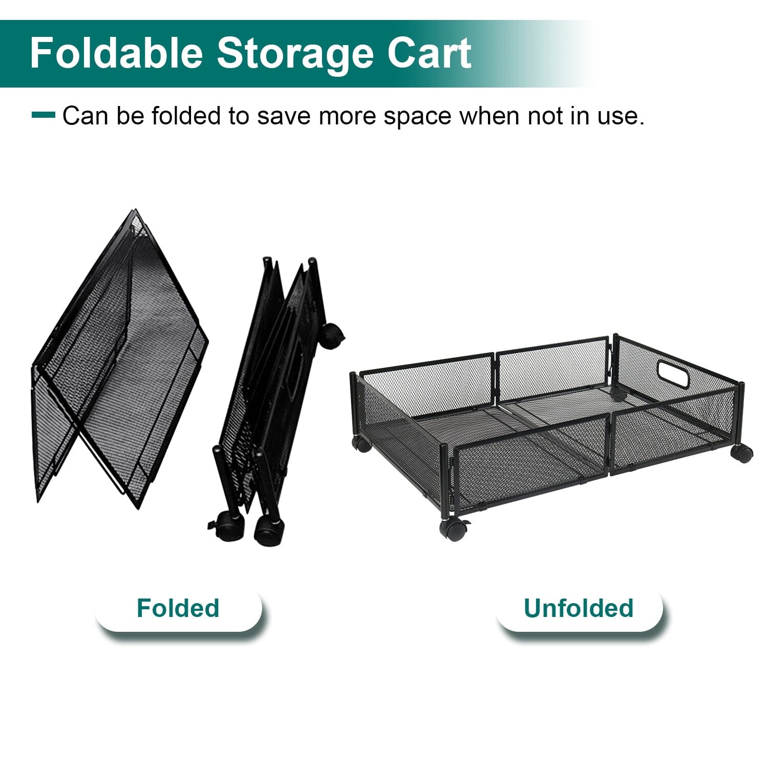 2-Pack: Under Bed Storage Container Foldable Rolling Storage Bin Discount Collections