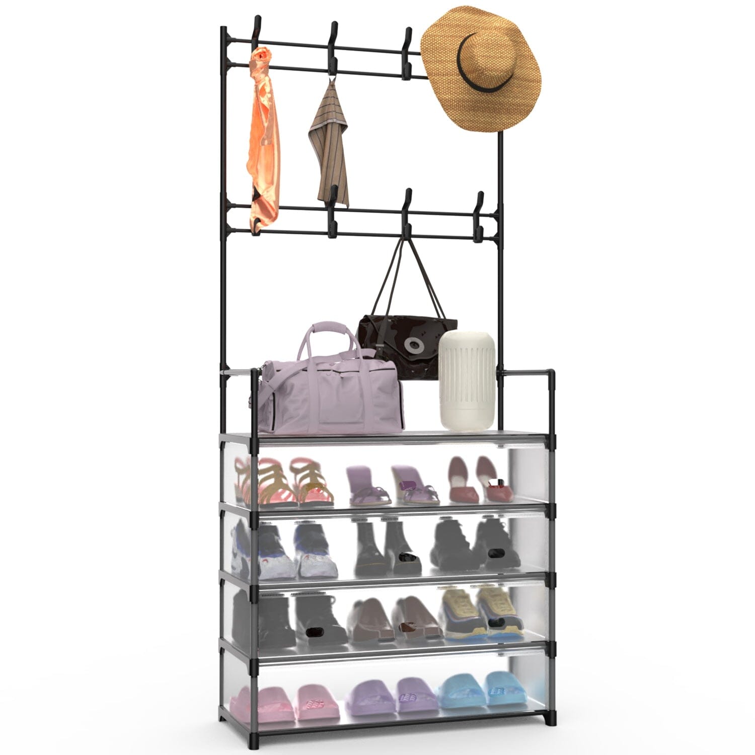 5-Tier Dustproof Entryway Hall Tree Coat and Shoe Rack Sale Lowest Pice