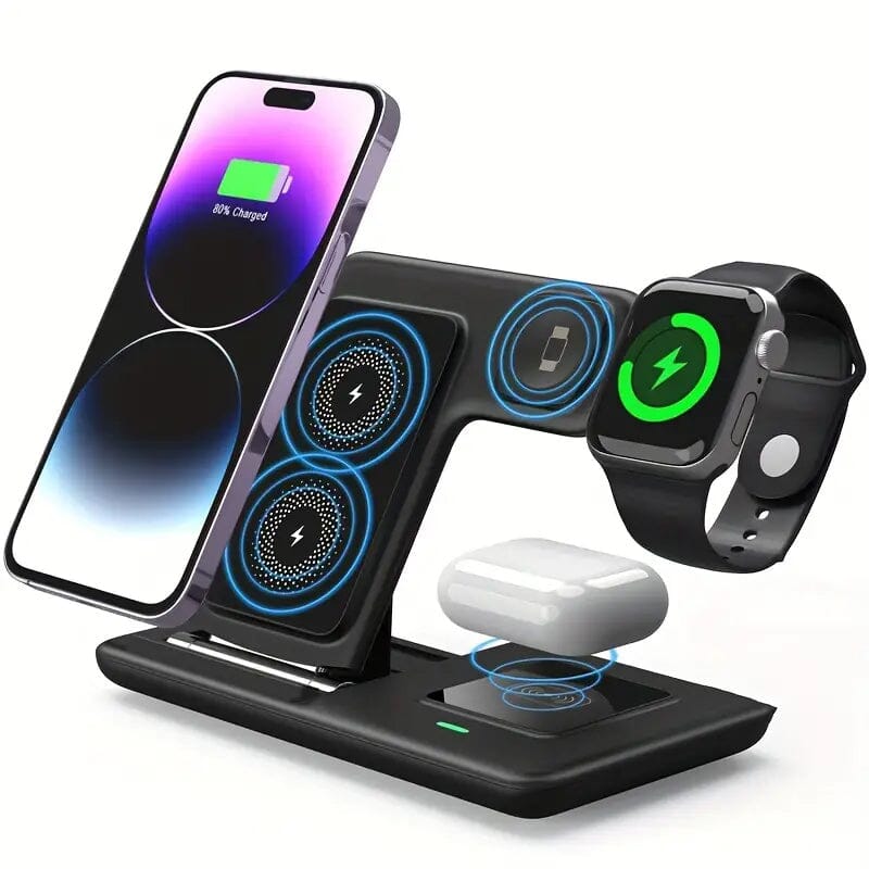 3-in-1 Wireless Charger Qi Fast 15W Charging Stand Pad Outlet Cheap Pice