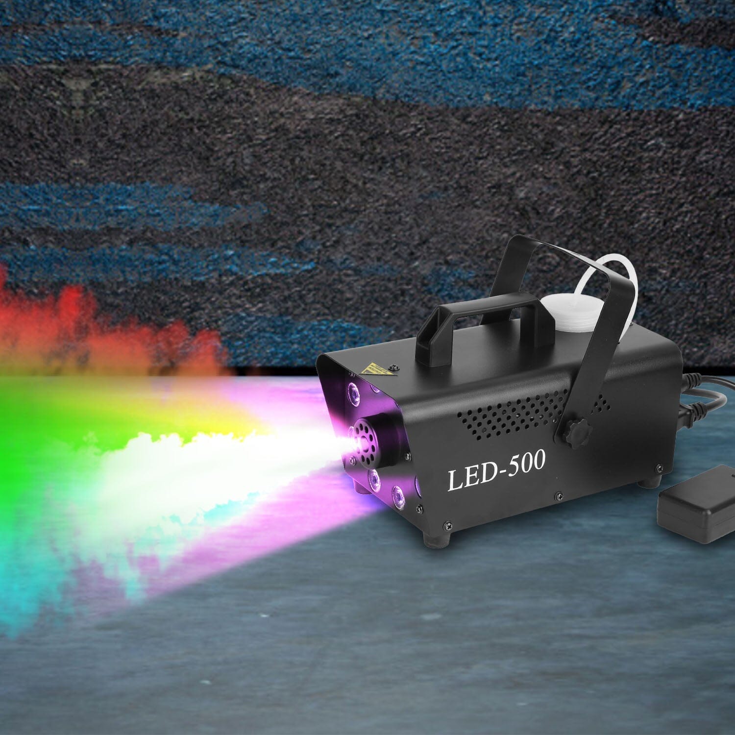 500W Fog Machine 2000CFM Colorful Smoke Machine with 8-Pieces LEDs 5 Lighting Effects 3-Level Brightness Clearance How Much