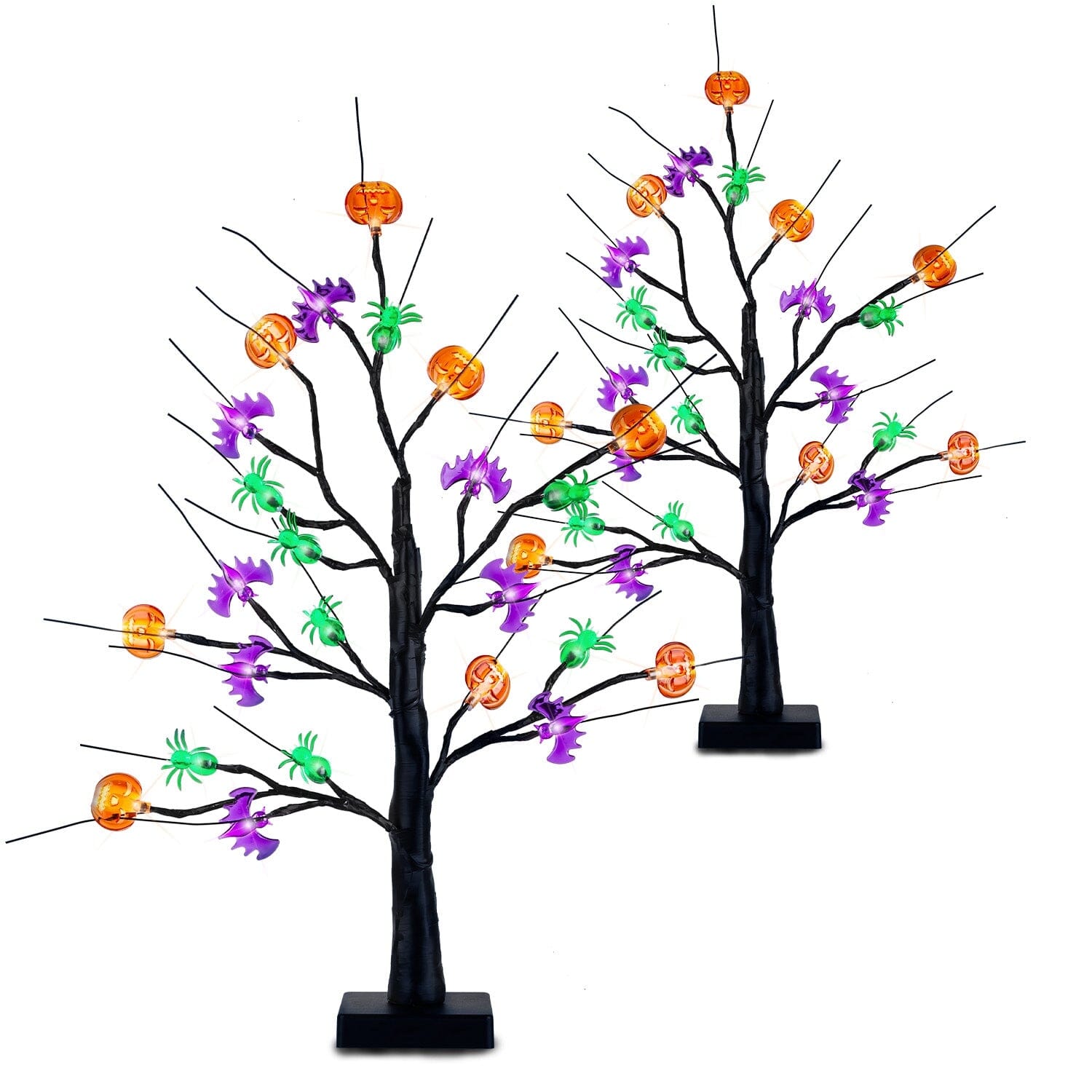 2-Pack: Lighted Halloween Trees with Timer and Adjustable Twigs Discount Nicekicks