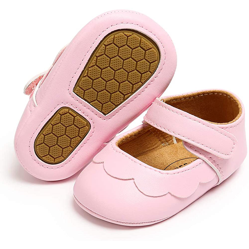 Baby Girls Mary Jane Flats Non-Slip Toddler First Walkers Princess Dress Shoes Sast