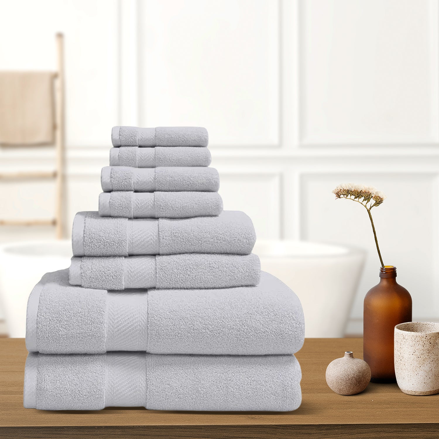 8-Piece: 100% Organic Cotton Bath Towel Set Buy Cheap 2025 Unisex