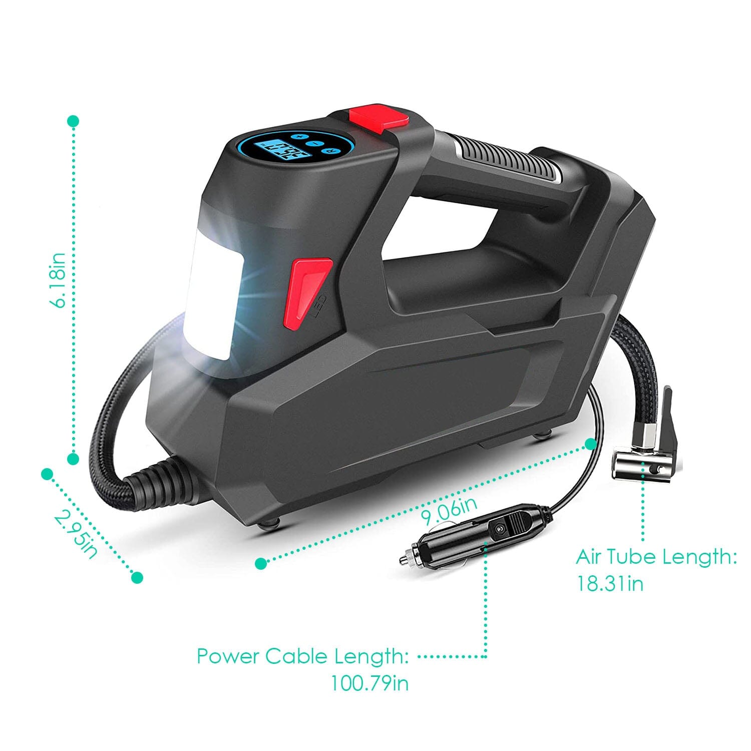 Portable Tire Inflator 120 PSI Maximum 90W Powered Tire Pump with Digital Display LED Cheap Sale With Paypal