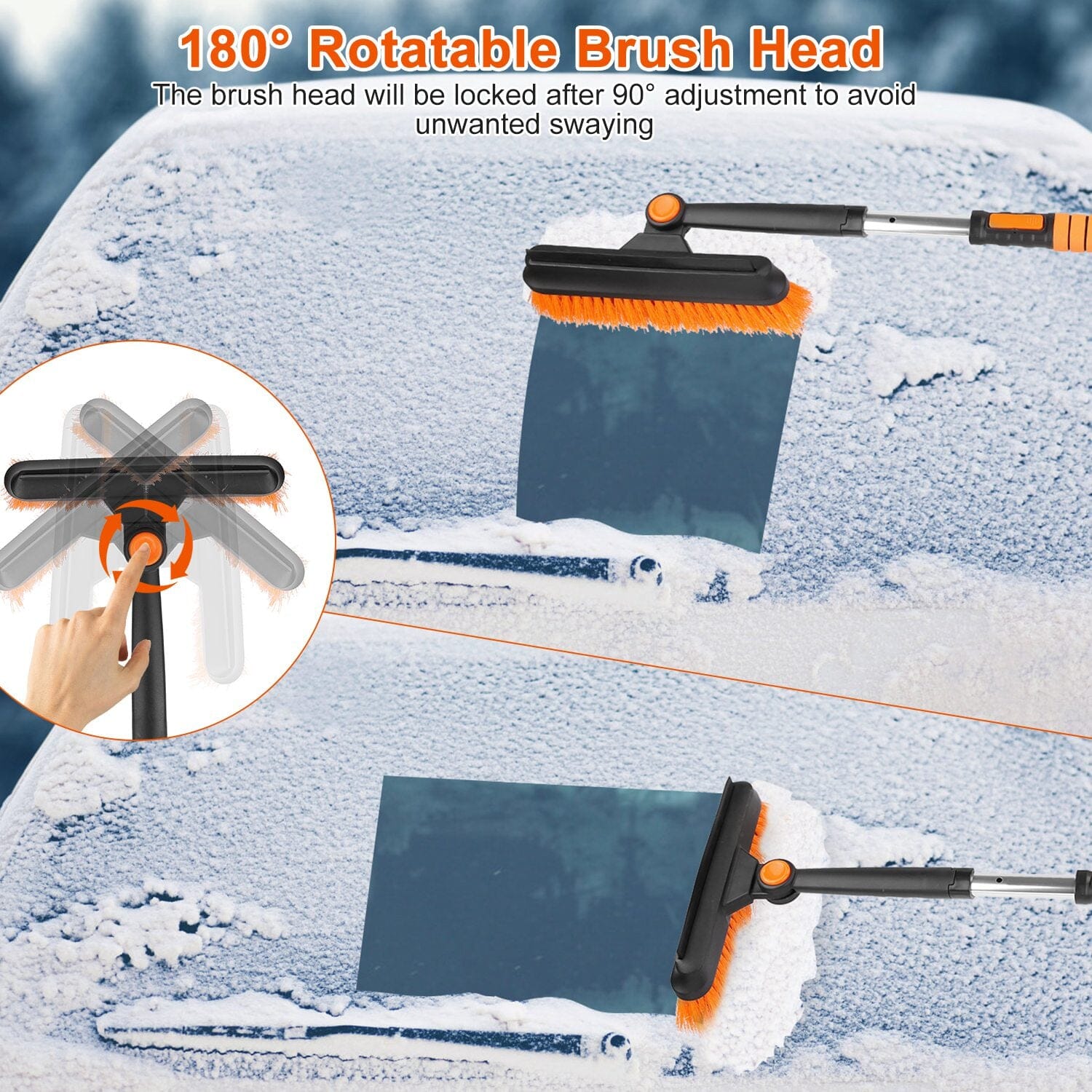 5-in-1 Detachable 180° Adjustable Ice Scraper Snow Shovel Clearance Discounts