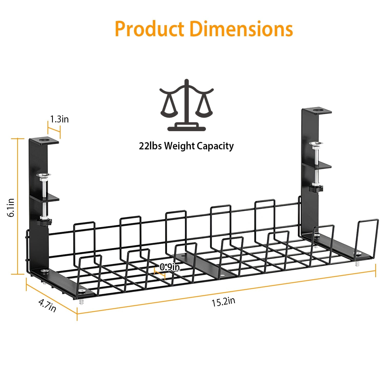 Under Desk Cable Management Tray 15.2in No Drill Desk Cable Cord Organizer Professional Cheap Pice