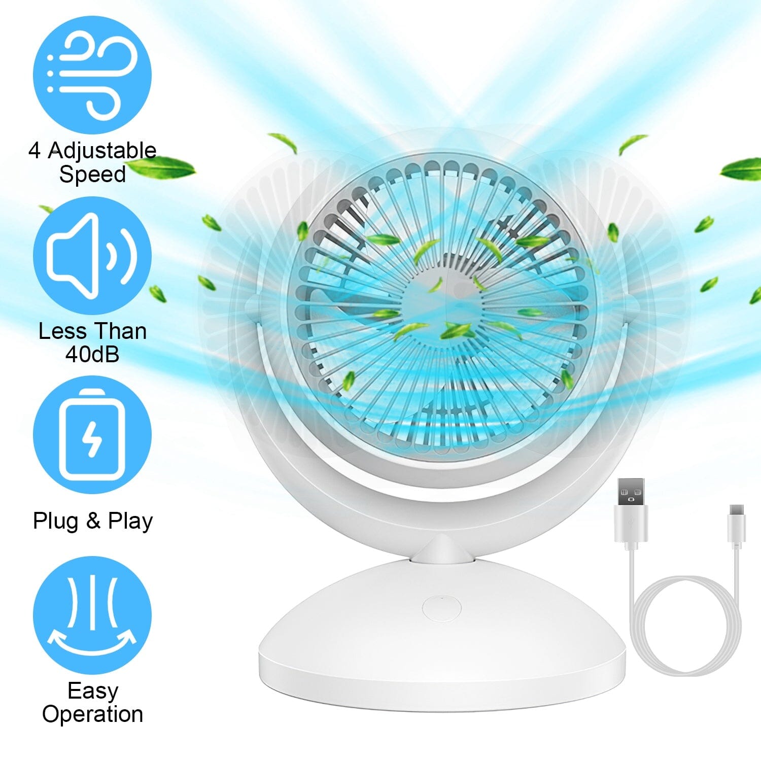 Desk Air Circulator Fan 4 Speed Adjustment Discount Explore