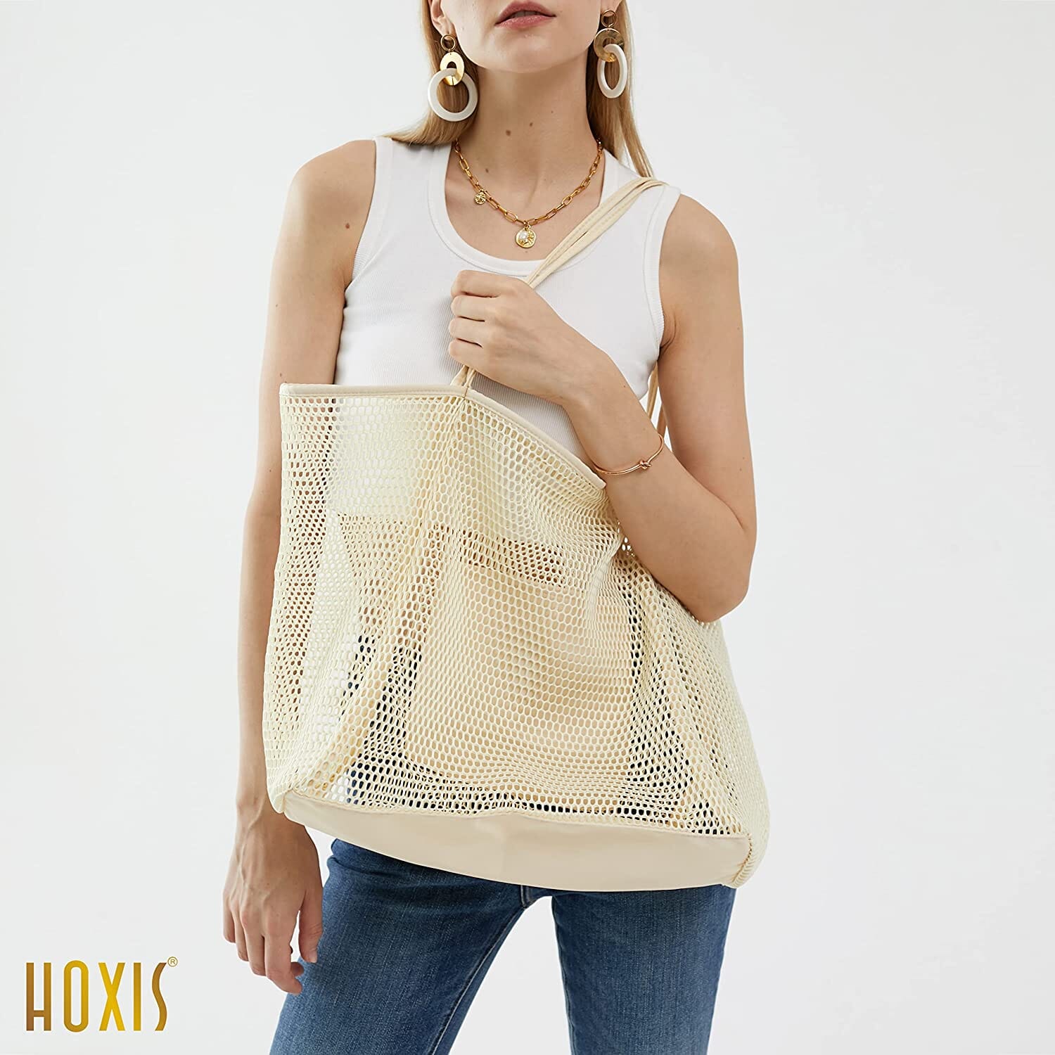 HOXIS Mesh Beach Tote Women's Shoulder Bag Clearance Cost