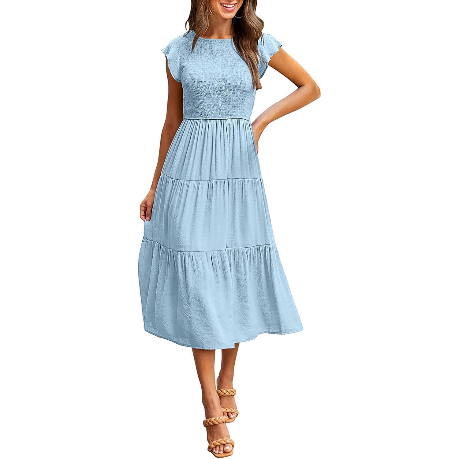 Women's Summer Casual Tiered A-Line Dress Cheap Sale Manchester