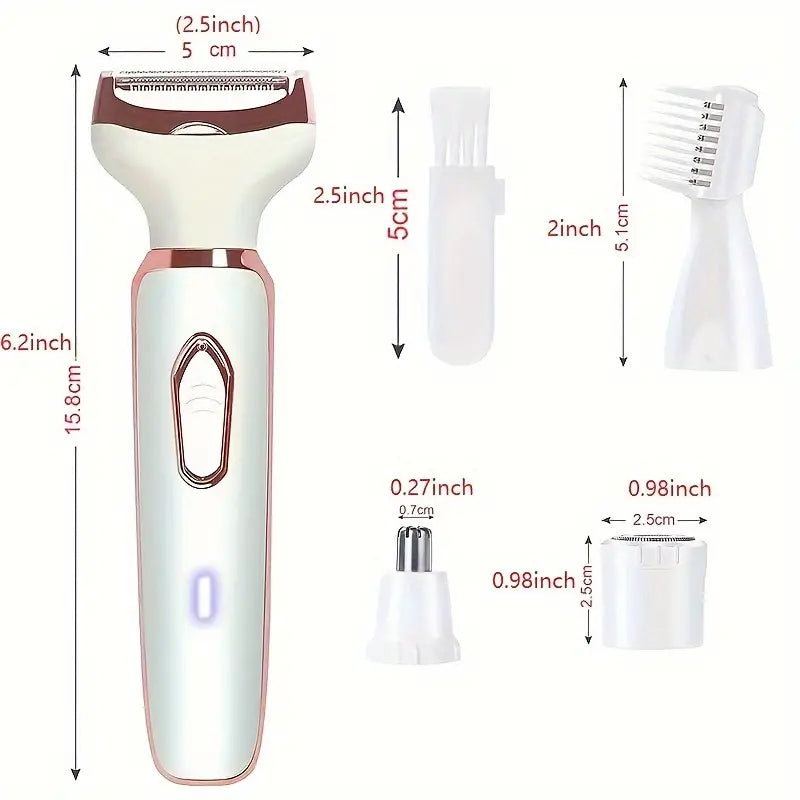 4-in-1 Silky-Smooth Electric Shaver for Women - Wet/Dry, USB Rechargeable & Portable for Full Body Use Cheap Sale Wholesale Pice