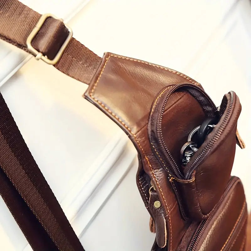 Rugged Vintage Leather Sling Bag Free Shipping Geniue Stockist