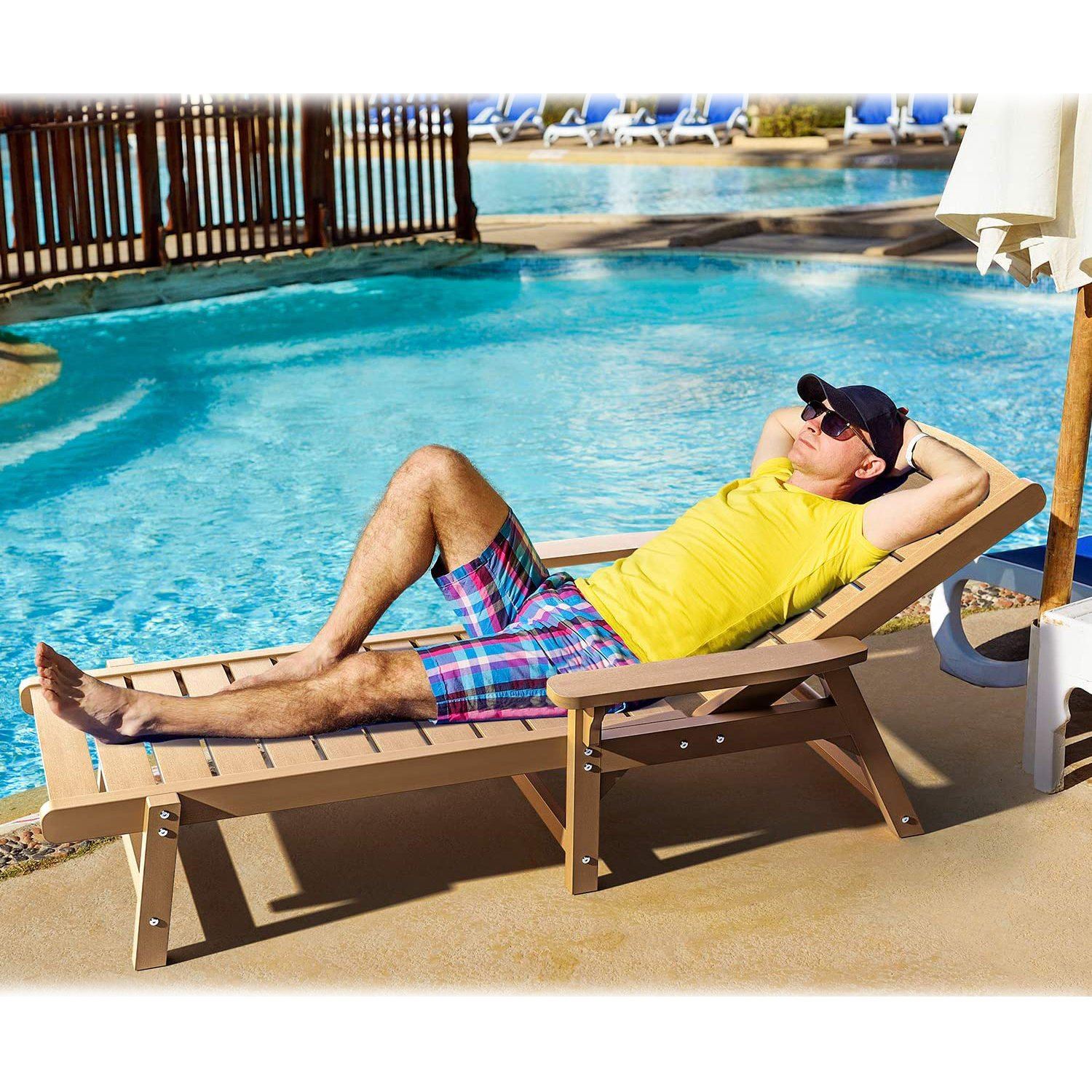 QOMOTOP Chaise Lounge Outdoor Free Shipping Popular