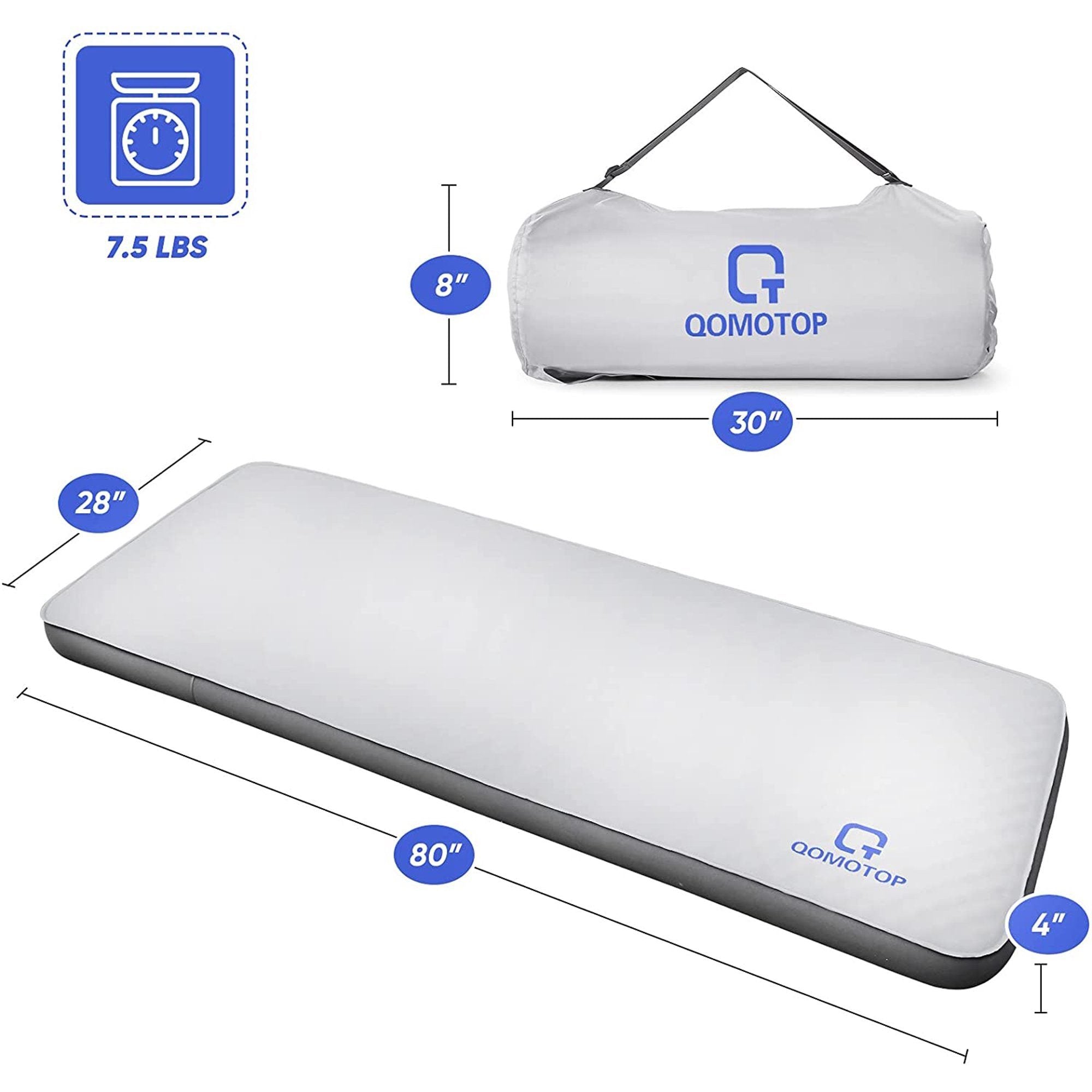 QOMOTOP Ultra Thick Self-Inflating Camping Mattress Cheap Sale Footaction