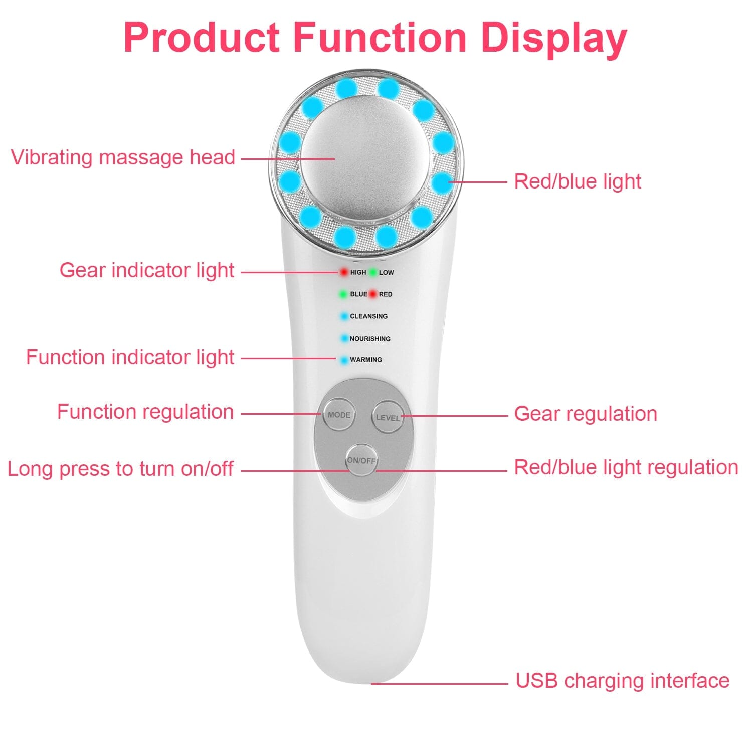 7-in-1 Facial Massager Ultrasonic High Frequency Face Lifting Machine In China Cheap Pice