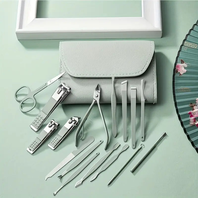 16-Pieces: Nail Clippers Manicure Tool Set with Portable Travel Case Free Shipping Official