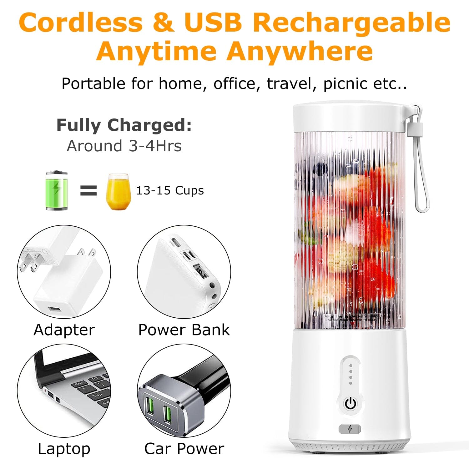 450ml Rechargeable Fruit Blender with 6 Blades Cheap Sale Sast