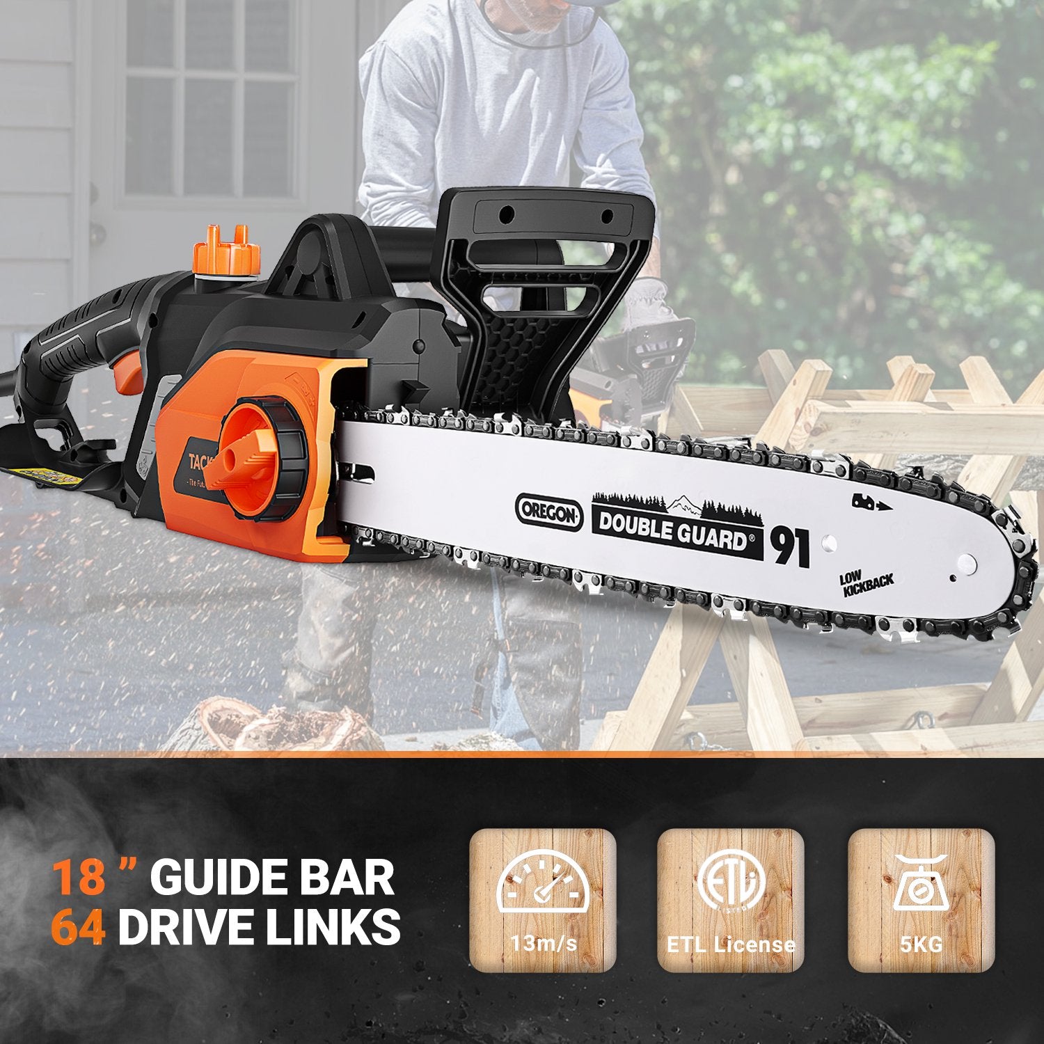 Tracklife 15 Amp Electric Corded Chainsaw Cheap Low Shipping