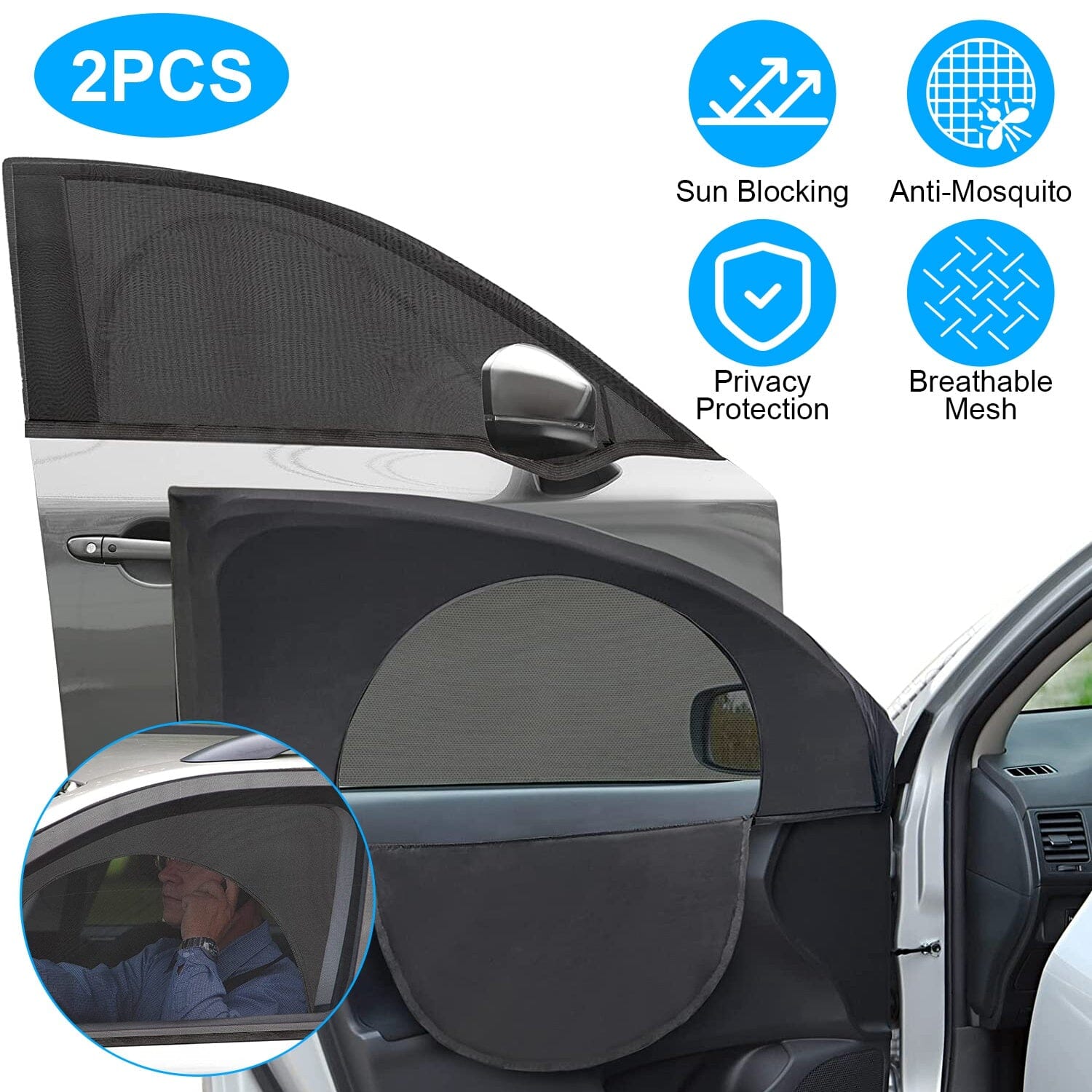 2-Piece: Car Side Window Screen Mesh Cover Tumblr Cheap Pice