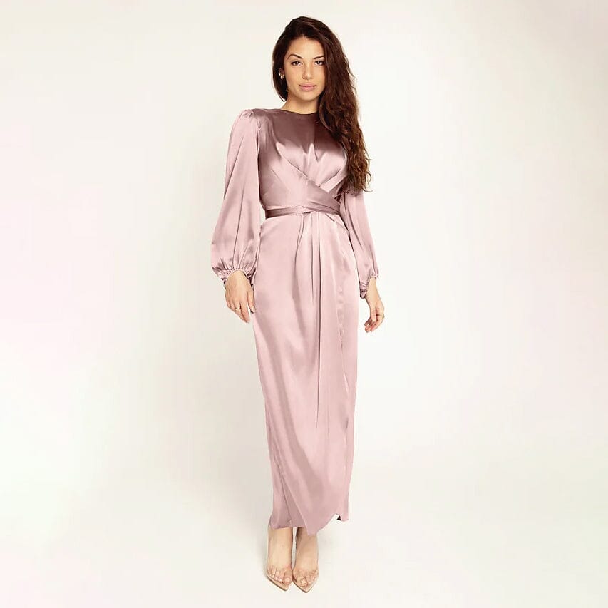 Women's Satin Swing Maxi Dress Cheap Pice Wholesale