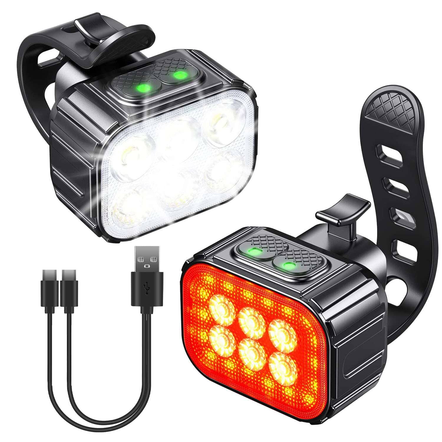 Bike Headlight TailLight IP65 Waterproof Anti-Drop Rechargeable Bicycle Light Set Buy Cheap Best Wholesale