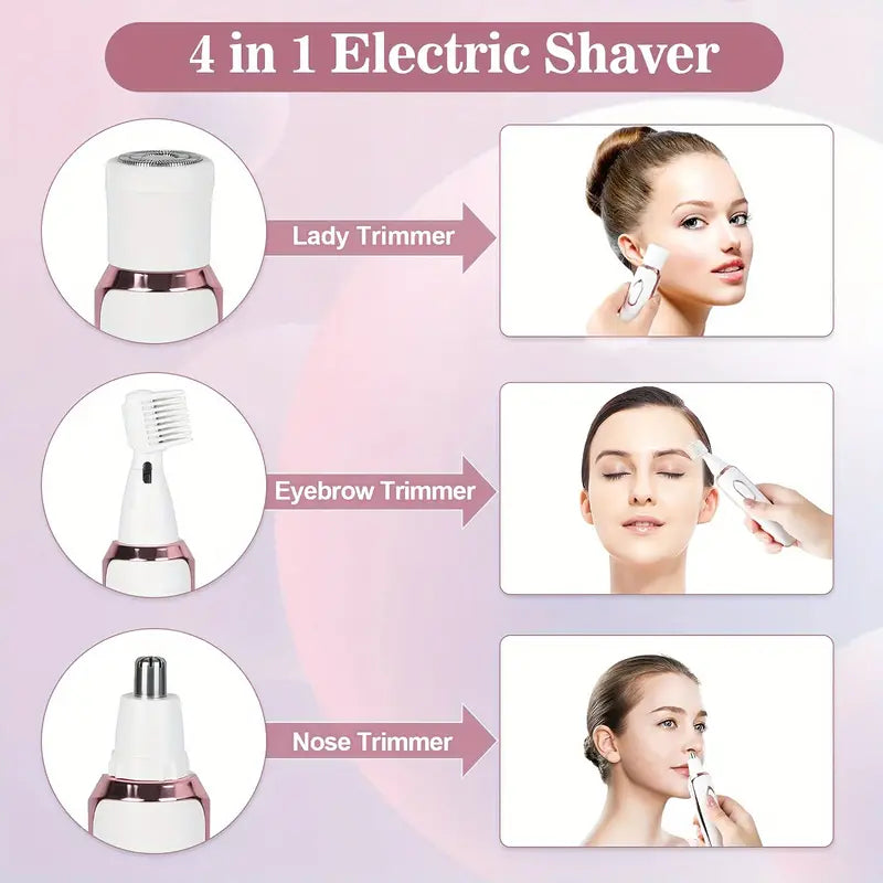 4-in-1 Silky-Smooth Electric Shaver for Women - Wet/Dry, USB Rechargeable & Portable for Full Body Use Cheap Sale Wholesale Pice