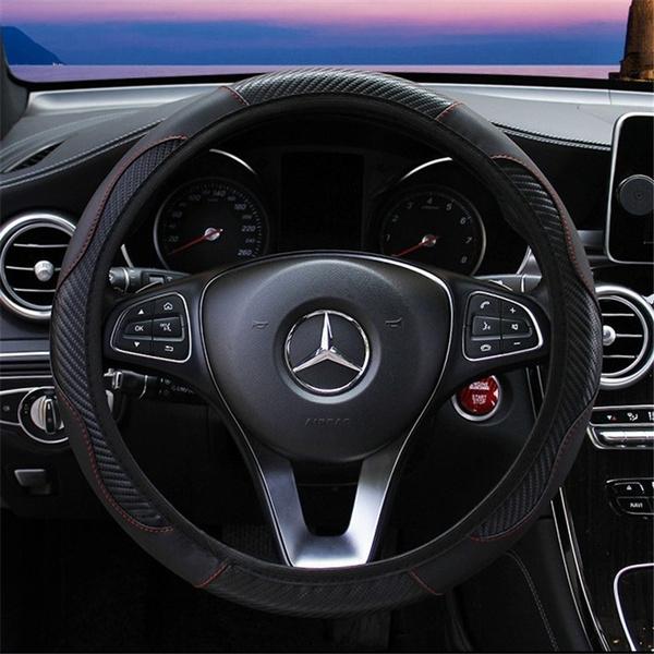 Car Auto Steering Wheel Cover Carbon Fibre Breathable Anti-slip Protector Discount The Cheapest