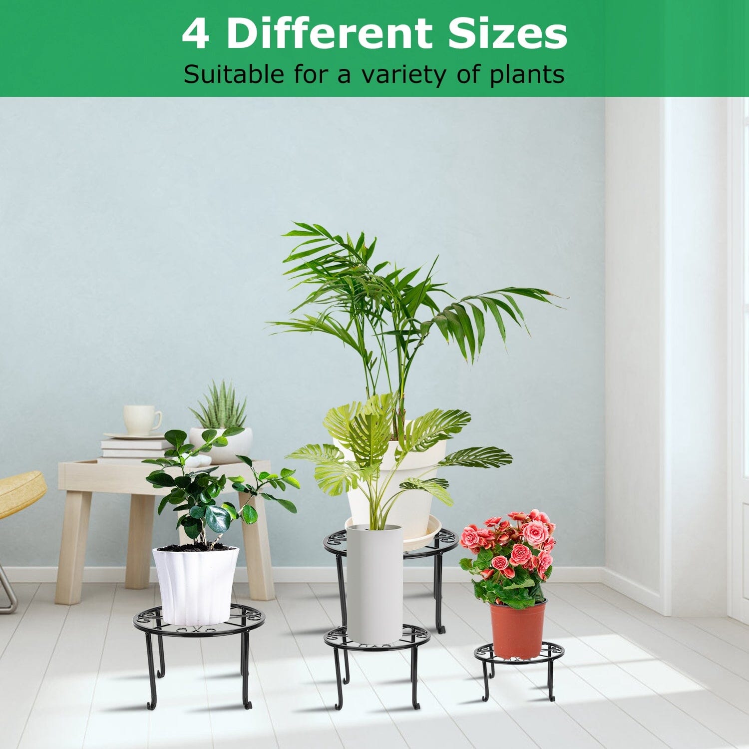 4-Pack: Iron Plotted Plant Stands Outlet