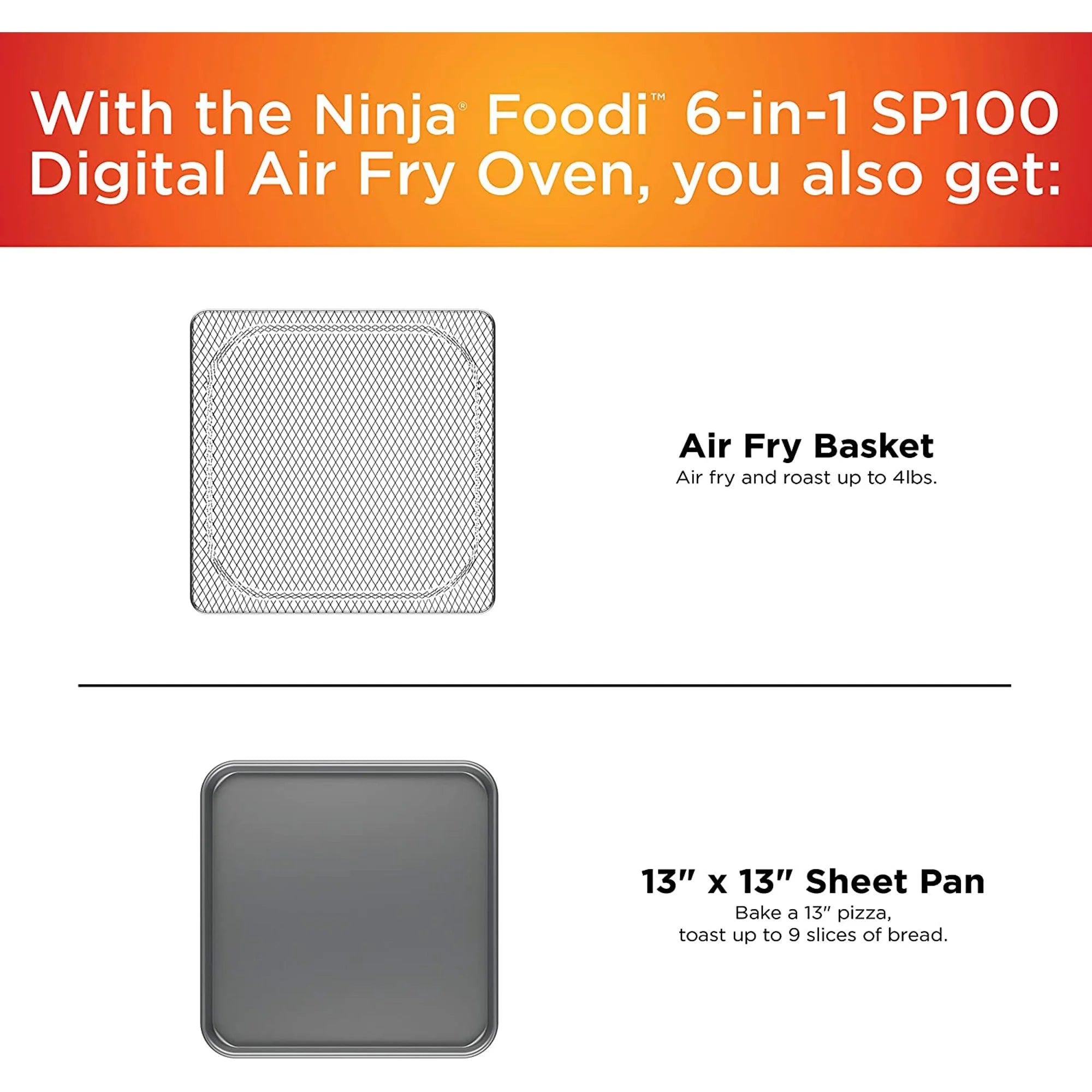 Ninja SP100 Foodi Digital Air Fry Oven, Convection Oven, Toaster, Air Fryer (Silver) (Refurbished) Cheap Sale Eastbay