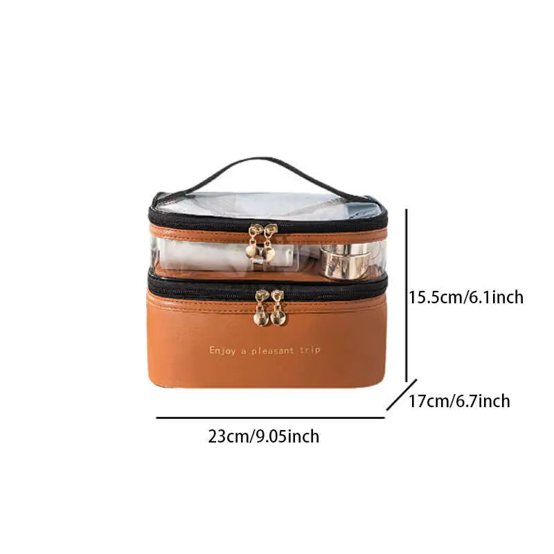 Women's Double Layer Makeup Bag 2025 Newest