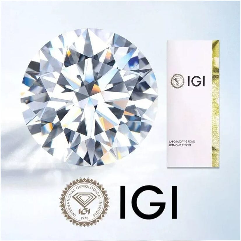 IGI, F/VS1, 3 CT Solitaire Lab-Grown Round Diamond Studs Earring 950 Platinum Reliable