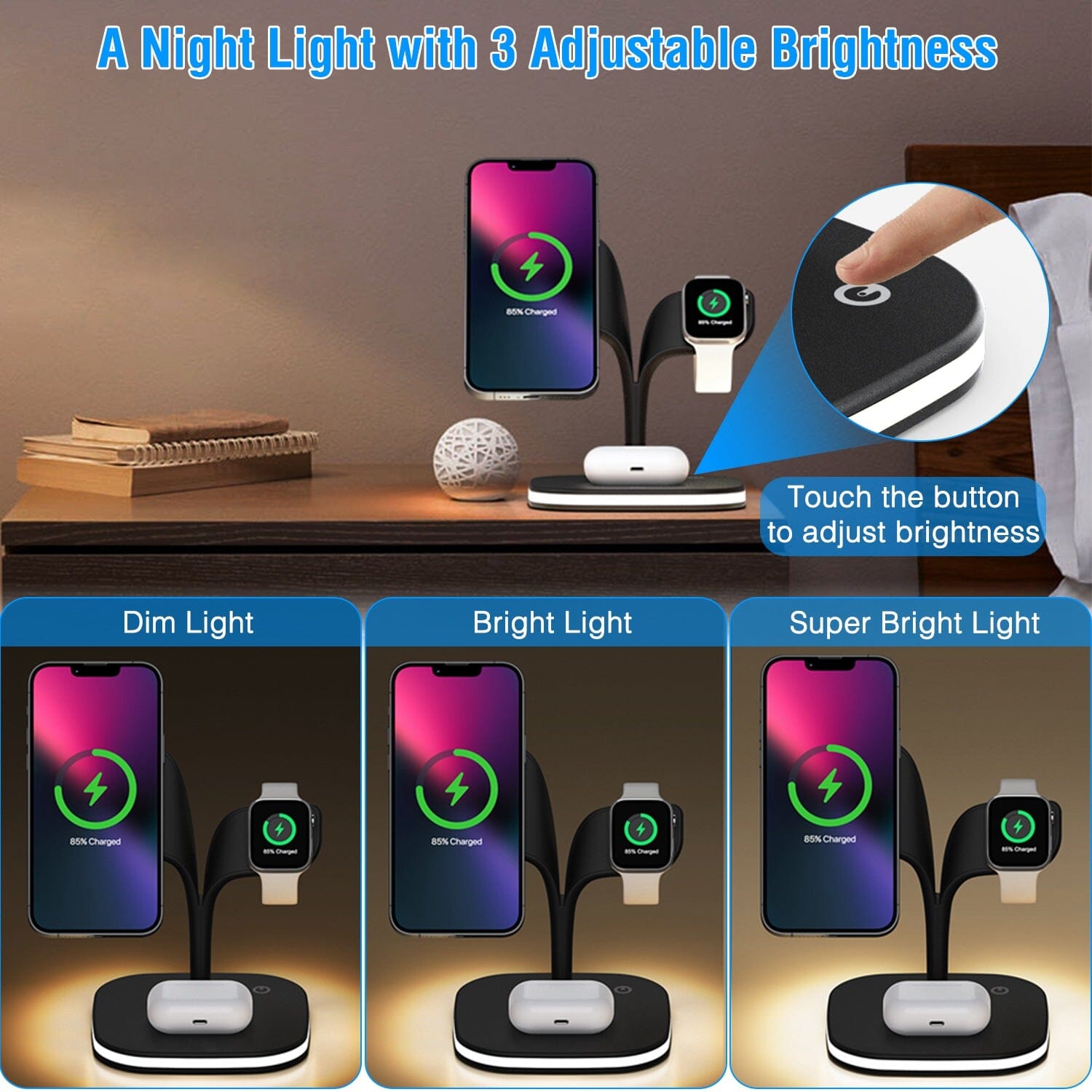 4-in-1 Magnetic Wireless Charging Station Dock Cheap Fashion Style