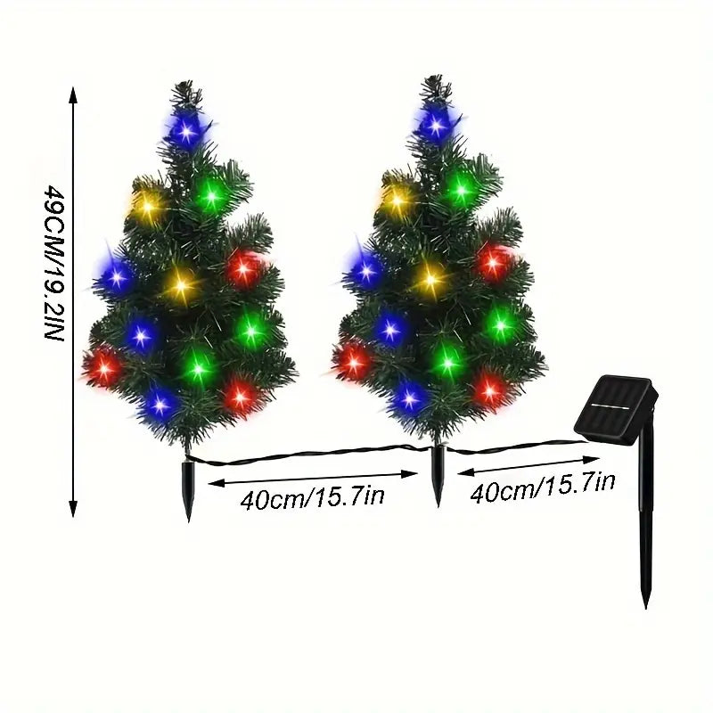 2-in-1 Solar Christmas Tree Lawn Light Sale High Quality