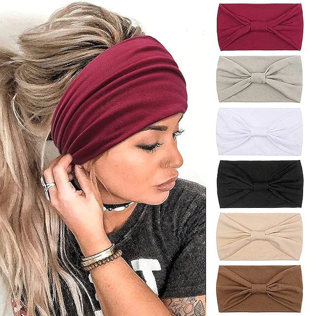 6-Piece: Wide Boho Bandeau Head Bands for Women Find Great For Sale