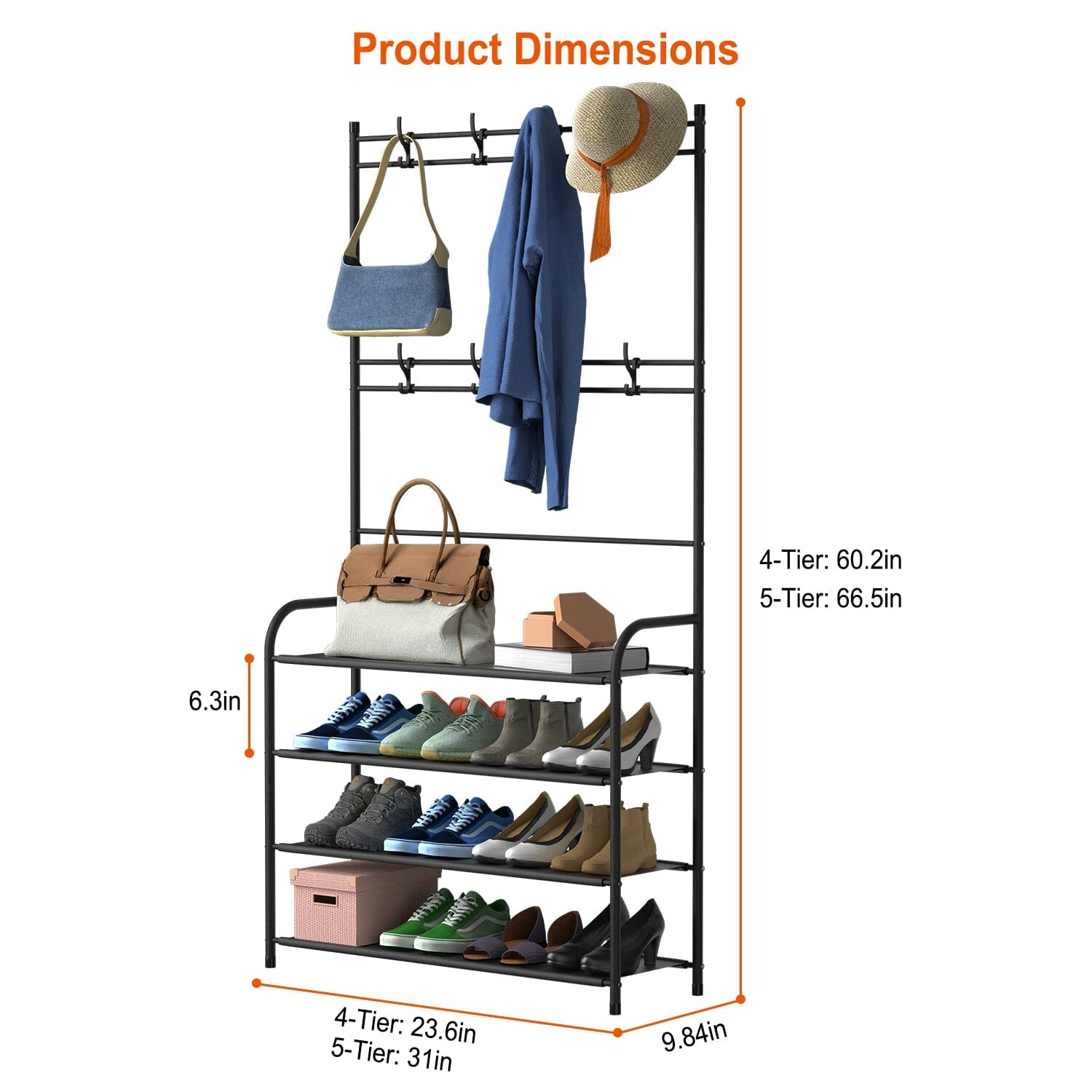 Entryway Coat Hat Rack Shoe Storage Shelf Sale New