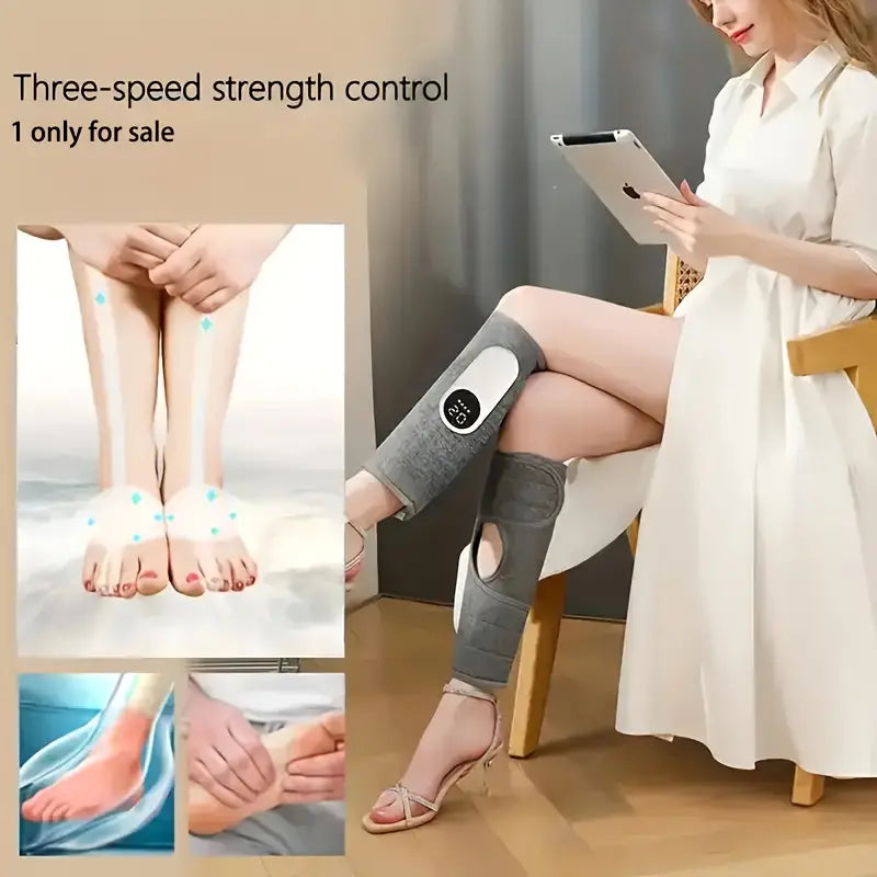 Rechargeable Air Compression Leg Calves Muscle Massager with 3 Intensity Levels and 3 Heat Settings Recommend For Sale