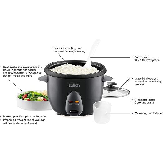 Salton Automatic Rice Cooker & Steamer - 10 Cup Free Shipping Best Place