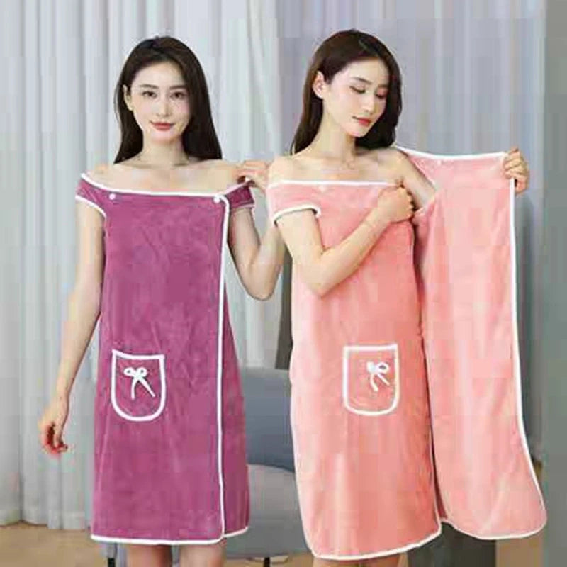 Coral Velvet Bath Towel Skirt Bow Sling Bathrobe Free Shipping For Cheap