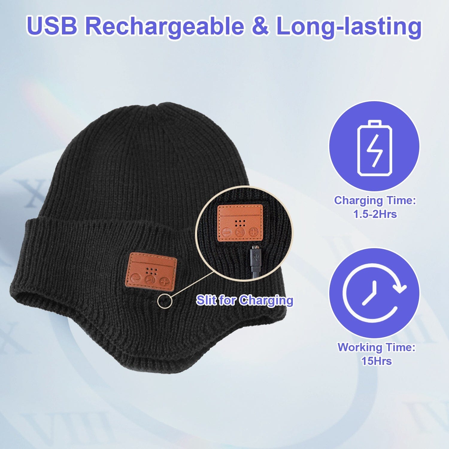 Wireless V5.0 Beanie Hat with Headphones USB Rechargeable Sale Recommend