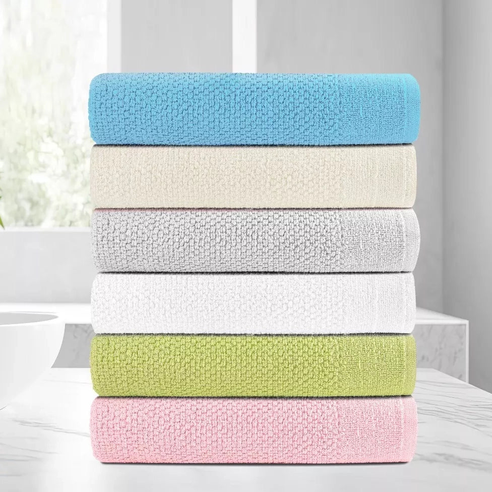 24-Piece Set: Dan River Popcorn Cotton Bath Towel Set Cheap Sale Fashionable