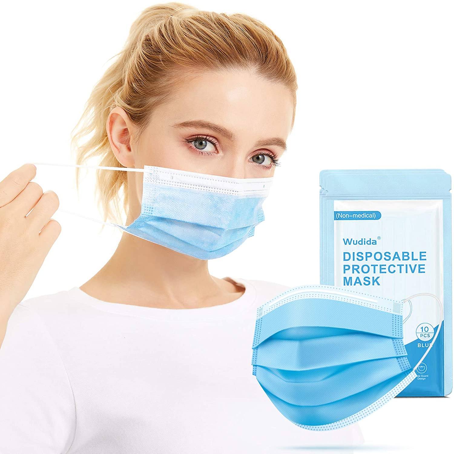 3-Ply Non-Woven Cup Dust Disposable Face Masks with Elastic Earloop Free Shipping Original