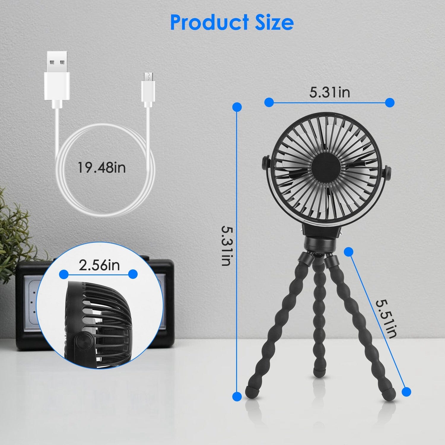 Rechargeable Handheld Fan with Flexible Tripod Buy Cheap Newest