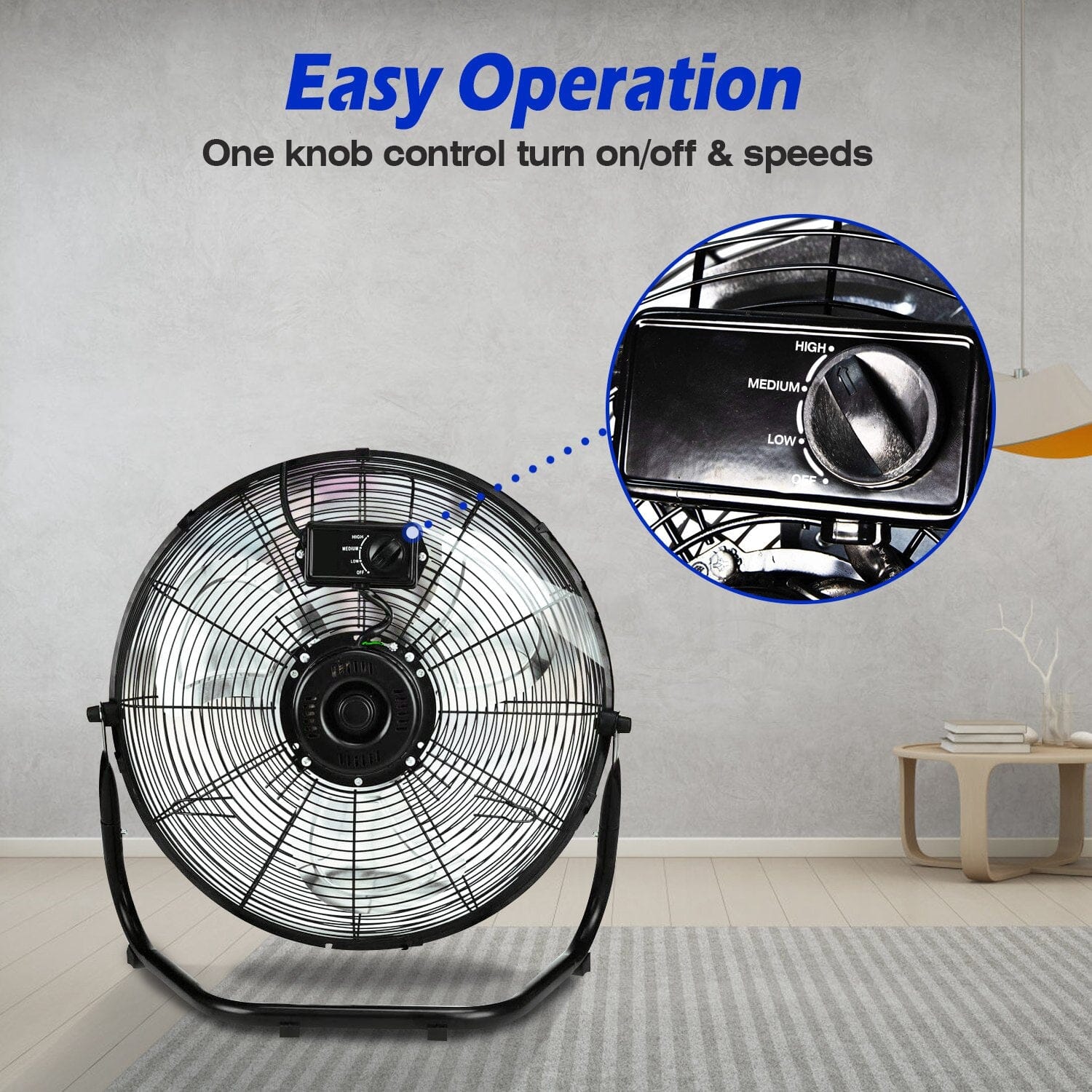 12 Floor Fan Copper Motor High-Velocity with 3 Adjustable Speeds Outlet Cheap Pices