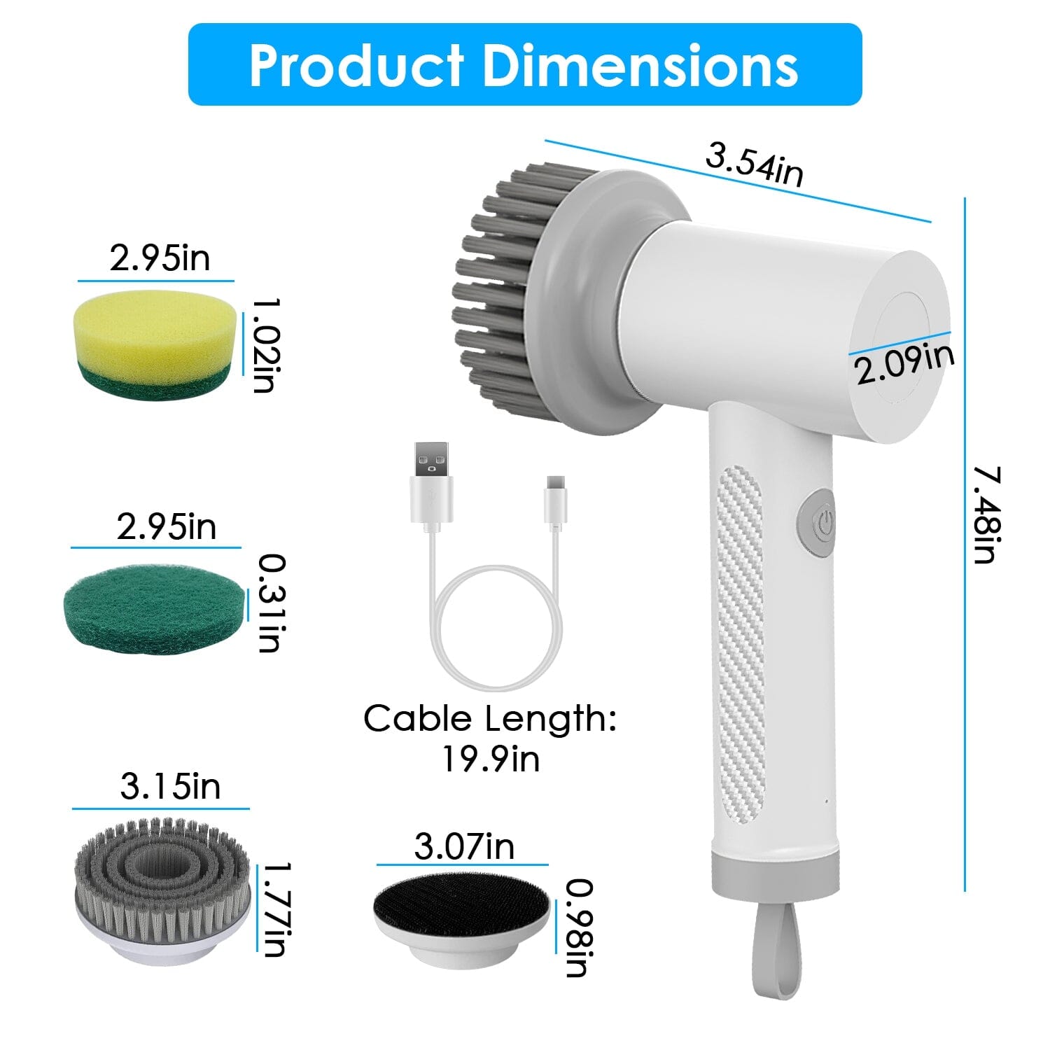 Electric Handheld Spin Scrubber Cordless Cleaning Brush with 2 Rotating Speeds Low Cost Online